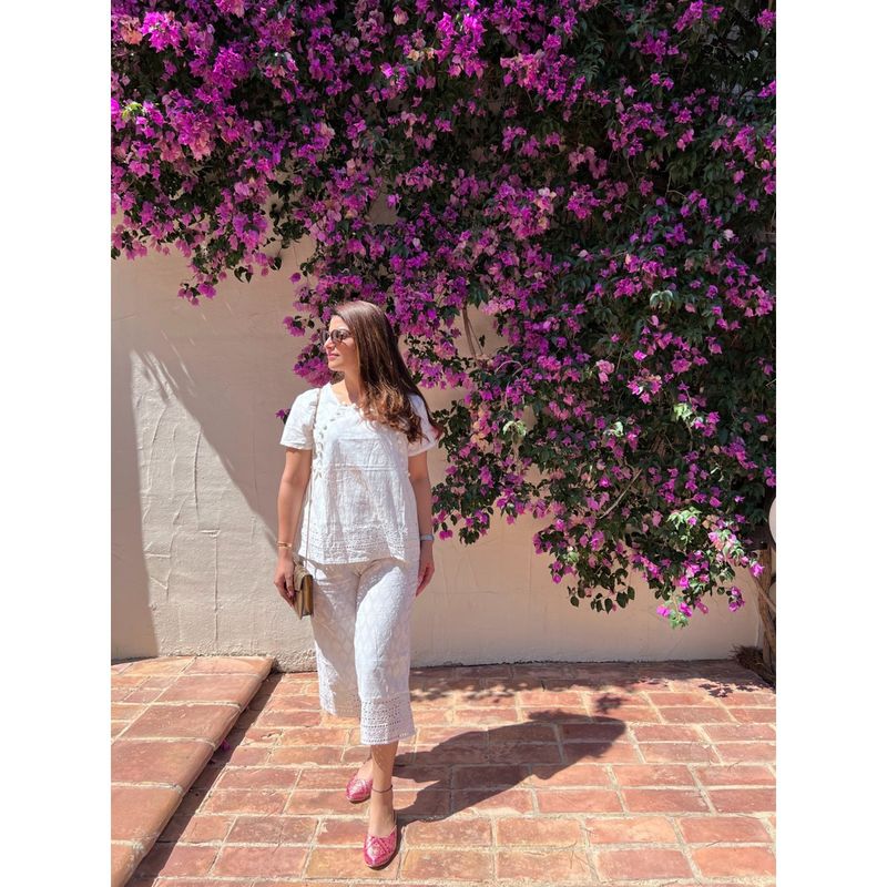 Dusk Attire Moir Capri White (Set of 2) (2XL)