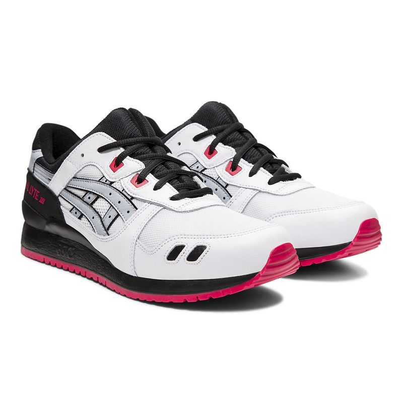 Asics gel lyte iii white black on sale pink