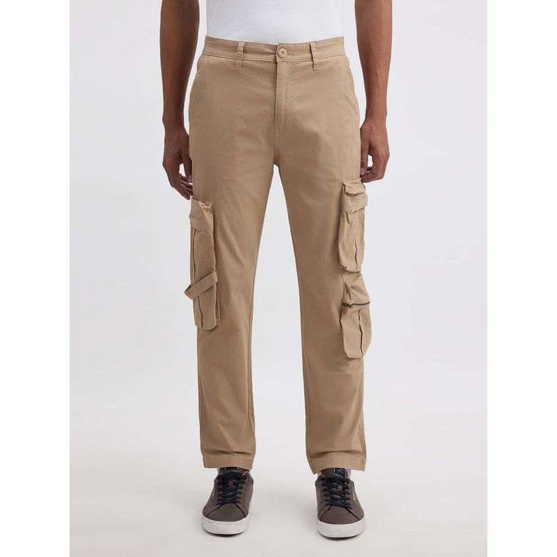 Pepe Jeans Men Khaki Mid Rise Stretch Cargo (30)
