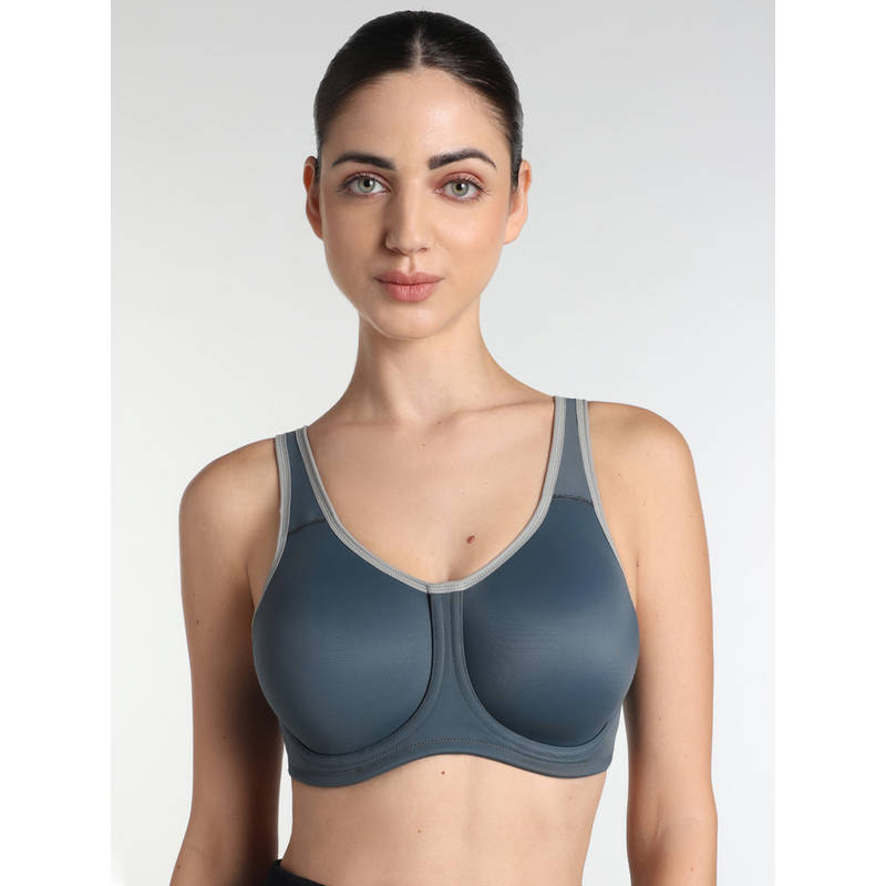 Wacoal Non Padded Wired Full Coverage Support High Intensity Sports Bra - Grey (32G)