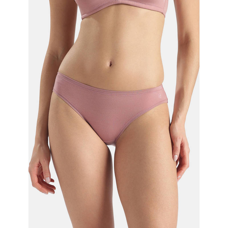 Jockey Jw01 Women Medium Coverage Tencel Lyocell Elastane Bikini-Nostalgia Rose (M)