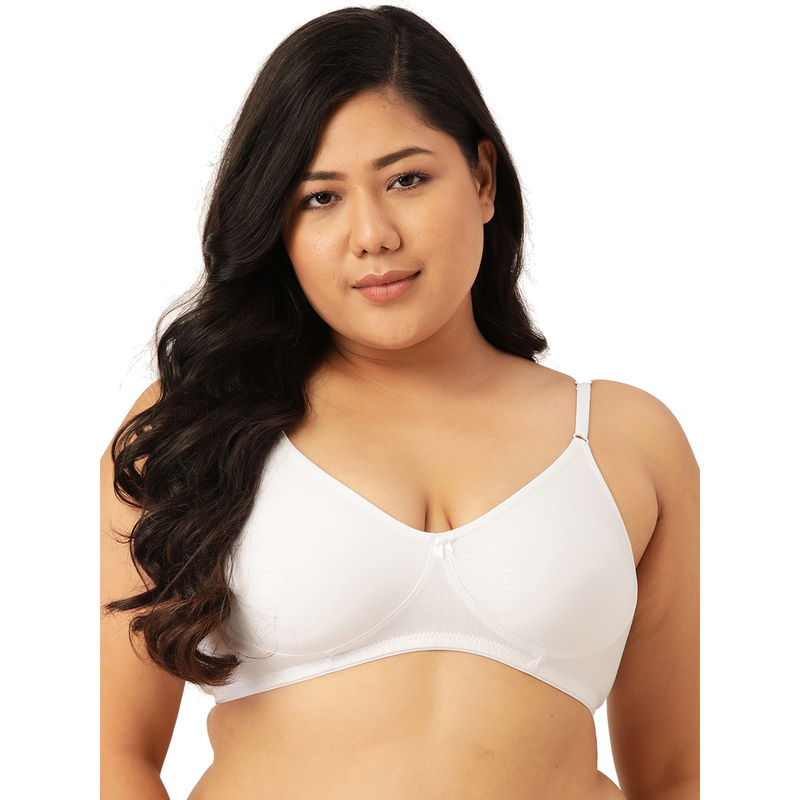 Leading Lady Woman Everyday Cotton Non Padded White Full Coverage Bra (46C)
