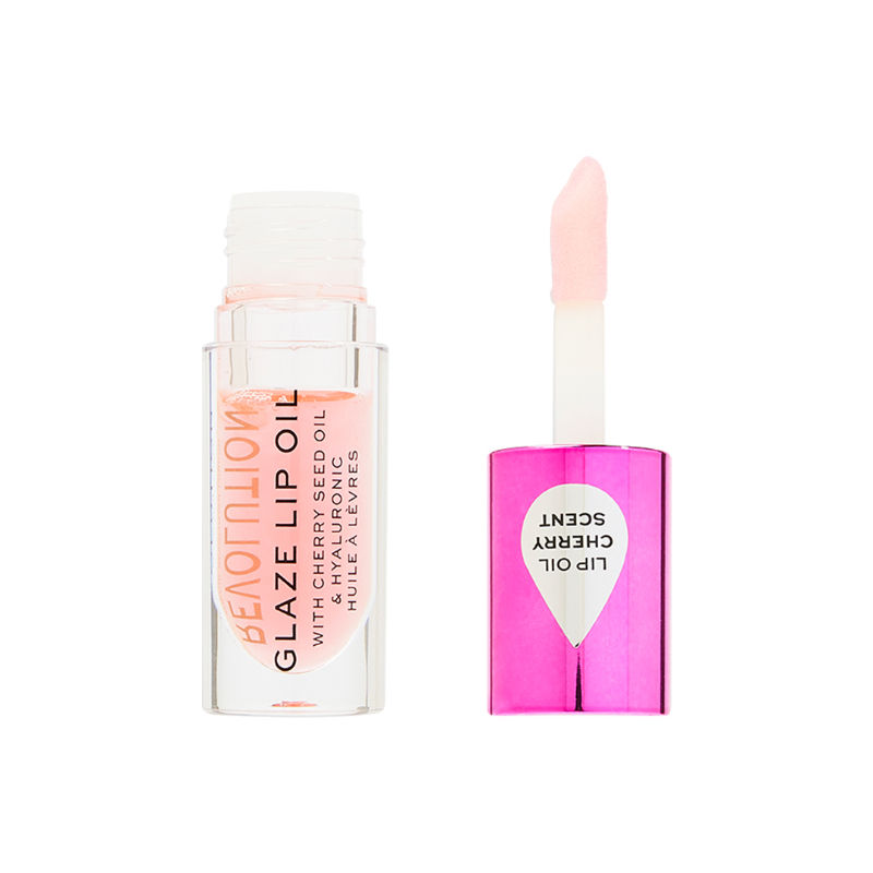 Makeup Revolution Glaze Lip Oil Intense Nourishment With Hyaluronic Acid Vitamin E - Glam Pink