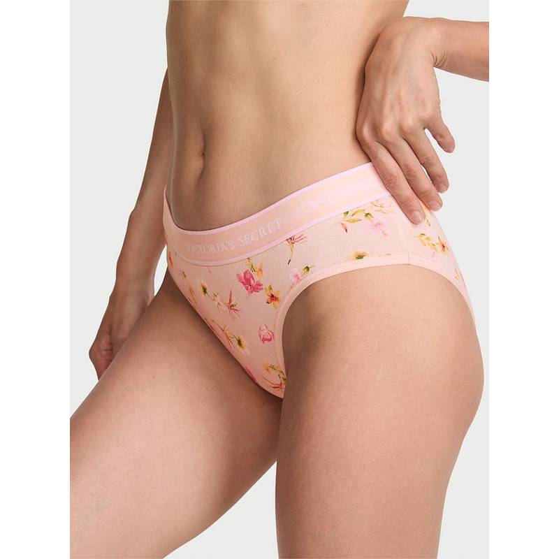 Victoria's Secret Cotton Logo Cotton Hiphugger Panty Pink (XS)