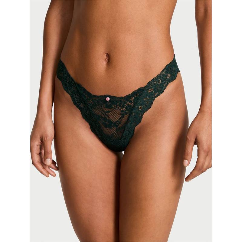 Victoria's Secret Dream Angels Lace Brazilian Panty Green (XS)