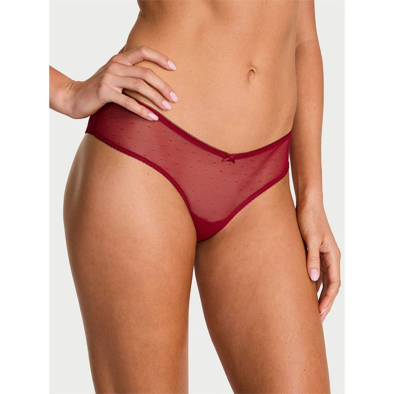Victoria's Secret Very Sexy Strappy-Back Cherry Hardware Cheeky Panty Red (XL)
