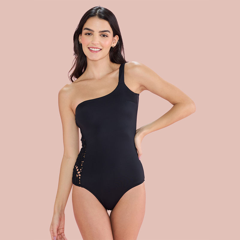 Nykd by Nykaa Chic One-Shoulder Swimwear NYSW15 Black (S)