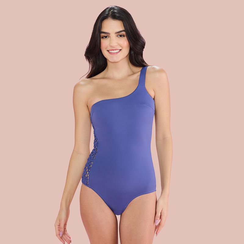 Nykd by Nykaa Chic One-Shoulder Swimwear NYSW15 Purple (S)