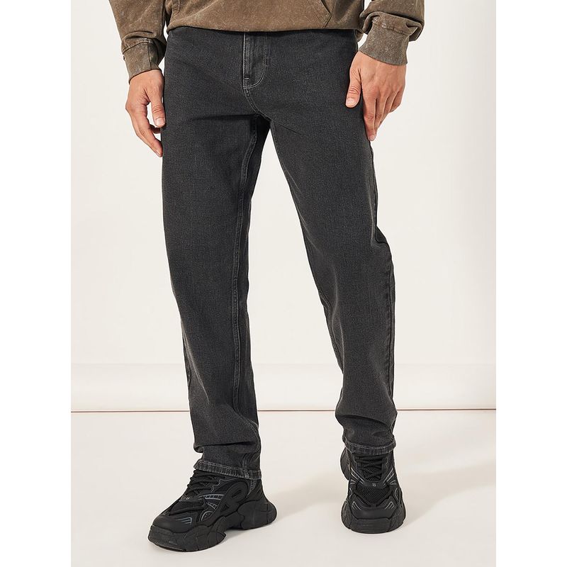 Styli Grey Solid Regular Fit Jeans (34)