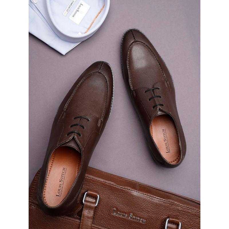Louis Stitch Brunette Brown Shoes Lace-Up Style Comfortable Derbies for Men (UK 6)