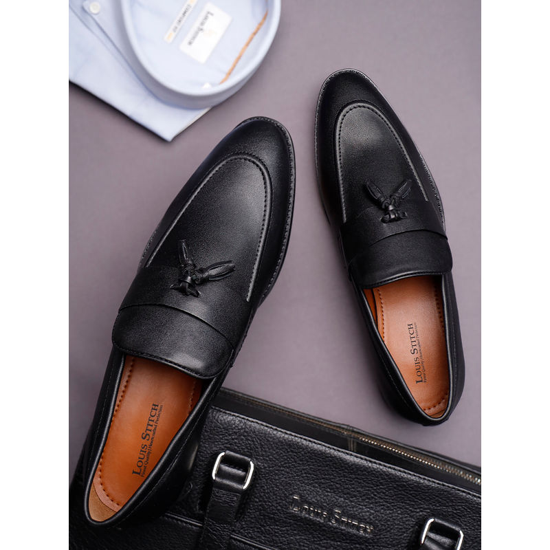 Louis Stitch Men Formal Moccasins-Black (UK 7)