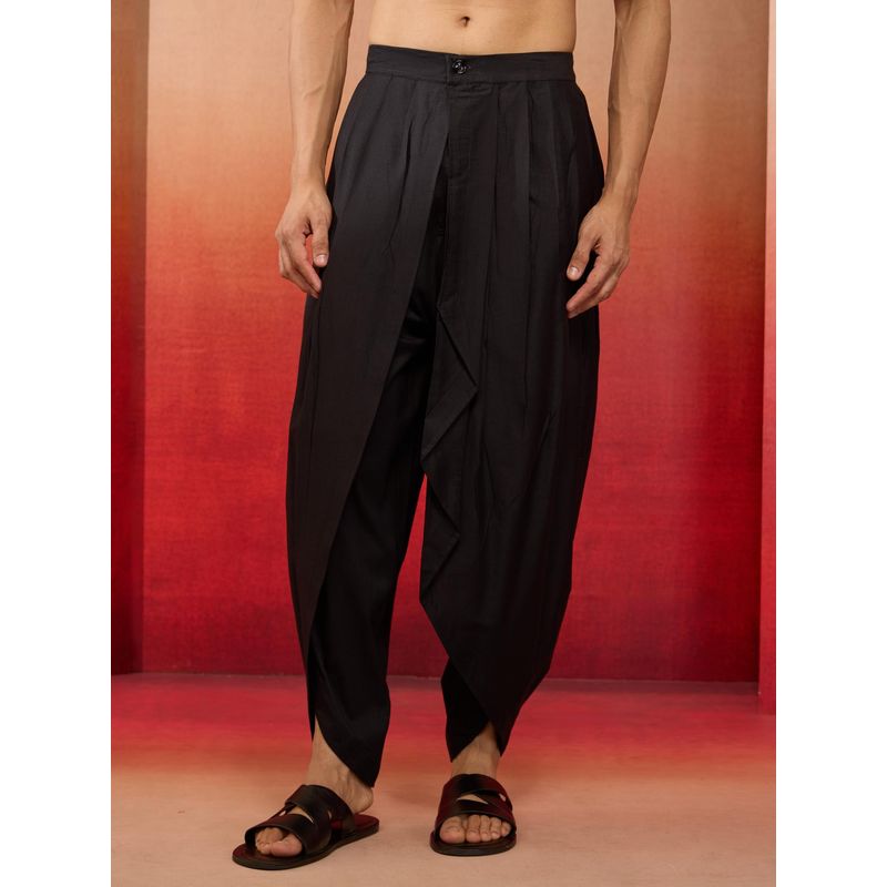 Vastramay Viscose Dhoti Pyjama for Men - Black (36)