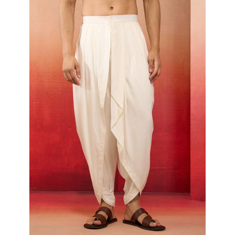 Vastramay Viscose Dhoti Pyjama for Men - White (S)