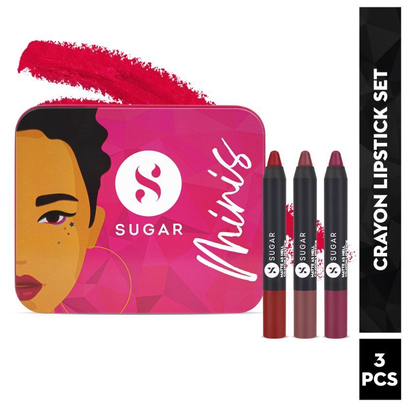 Buy SUGAR Matte As Hell Crayon Lipstick Set Of 3 Luxe Vibes Online