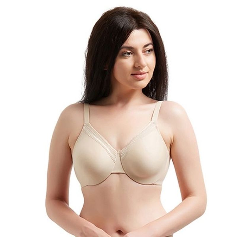 Buy Wacoal Nylon Non Padded Underwired Solid/Plain Bra -65191 - Nude (38E)  Online