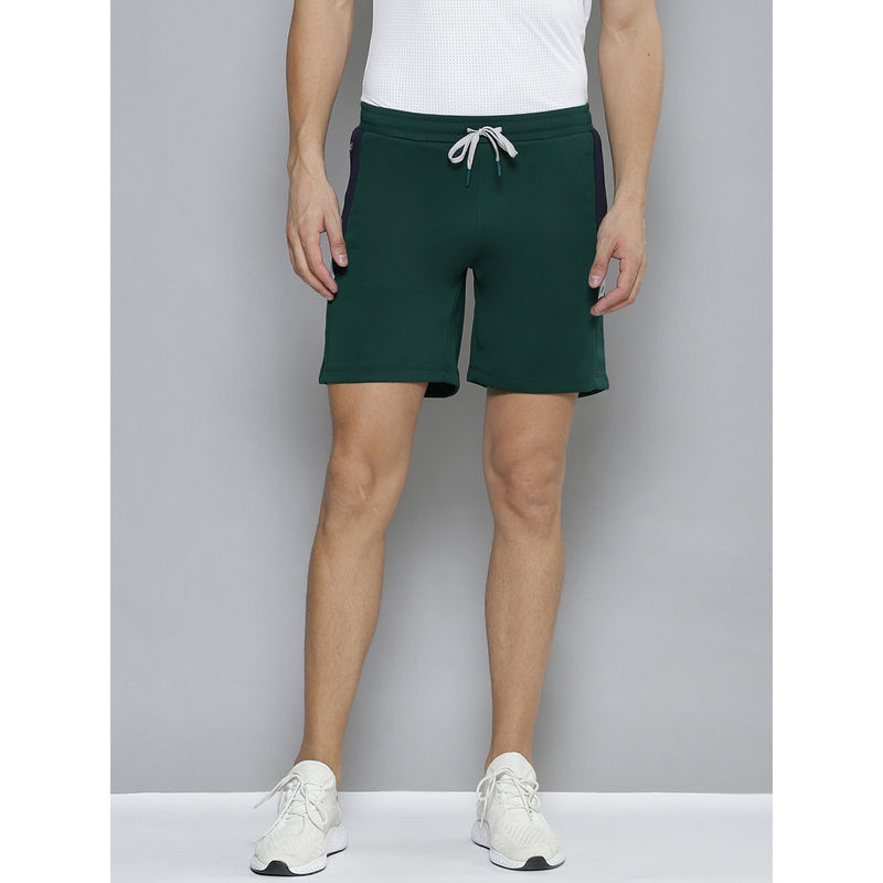 Alcis Men Green Solid Slim Fit Training or Gym Sports Shorts (L)
