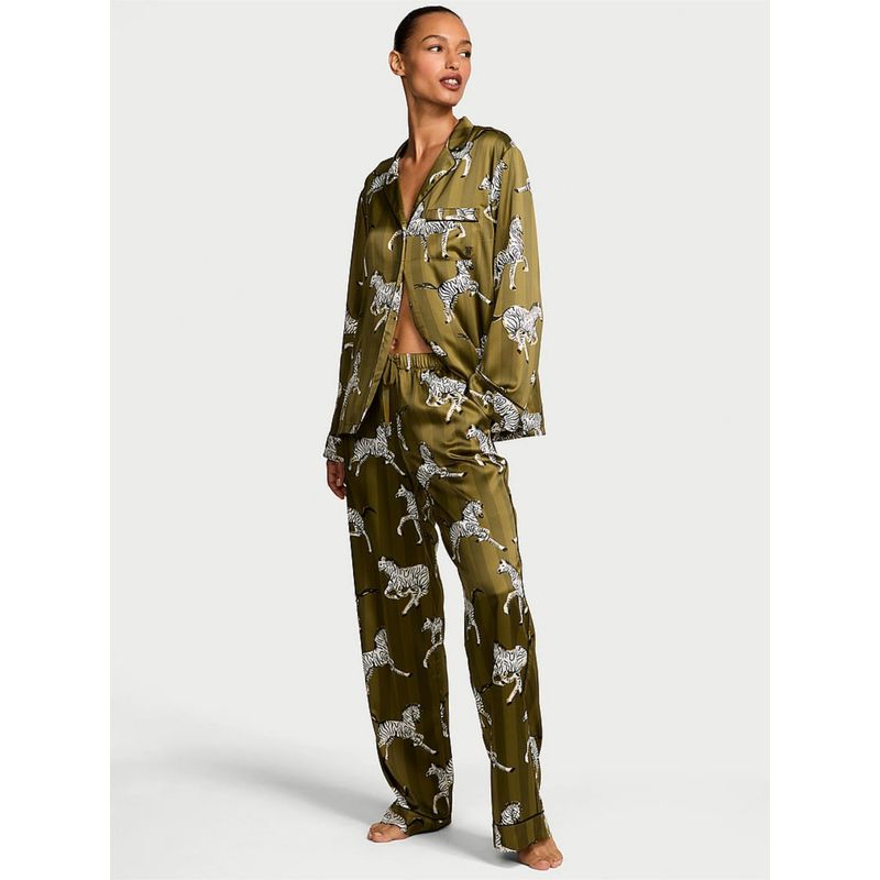 Victoria's Secret Glazed Satin Nightsuit Green (S)