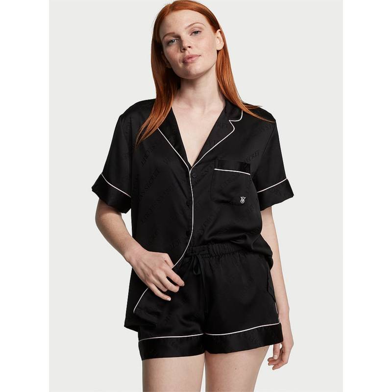 Victoria's Secret Satin Nightsuit Black (S)