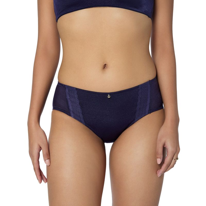 Triumph Elegant Shimmer Medium Coverage Hipster Brief Blue (L)