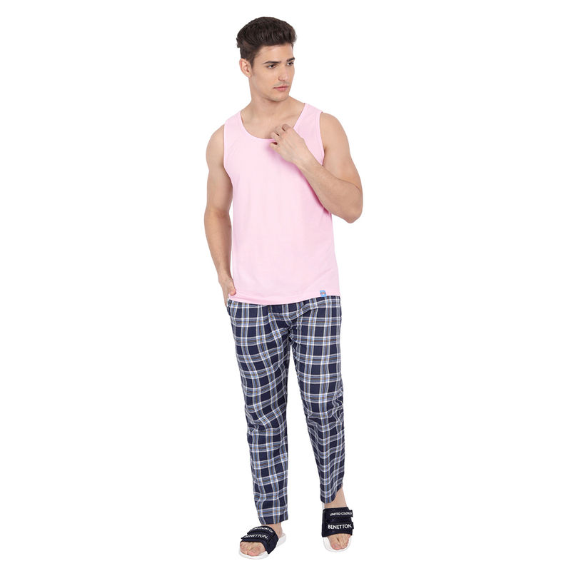 LAZY BUMS Men's True Essential Casual Solid Sleeveless Vest-Pink Pink (S)
