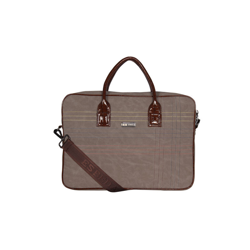 Buy Esbeda Grey Color Stitch Line Laptop Bag Online
