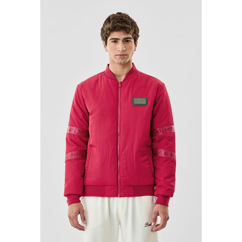 Snitch Net Pink Plain Full Sleeves Regular Casual Jacket for Men (S)