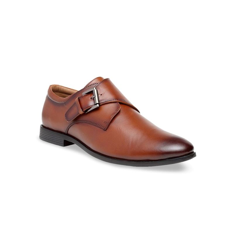 Teakwood Leathers Brown Solid Monk Straps - Euro 40