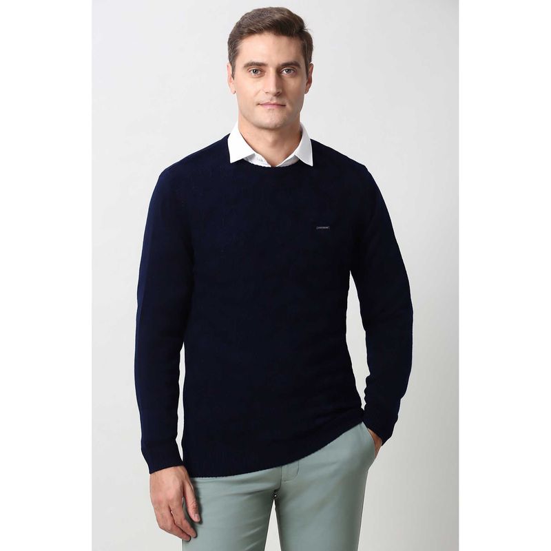 Peter England Men Navy Crew Neck Sweater (2XL)
