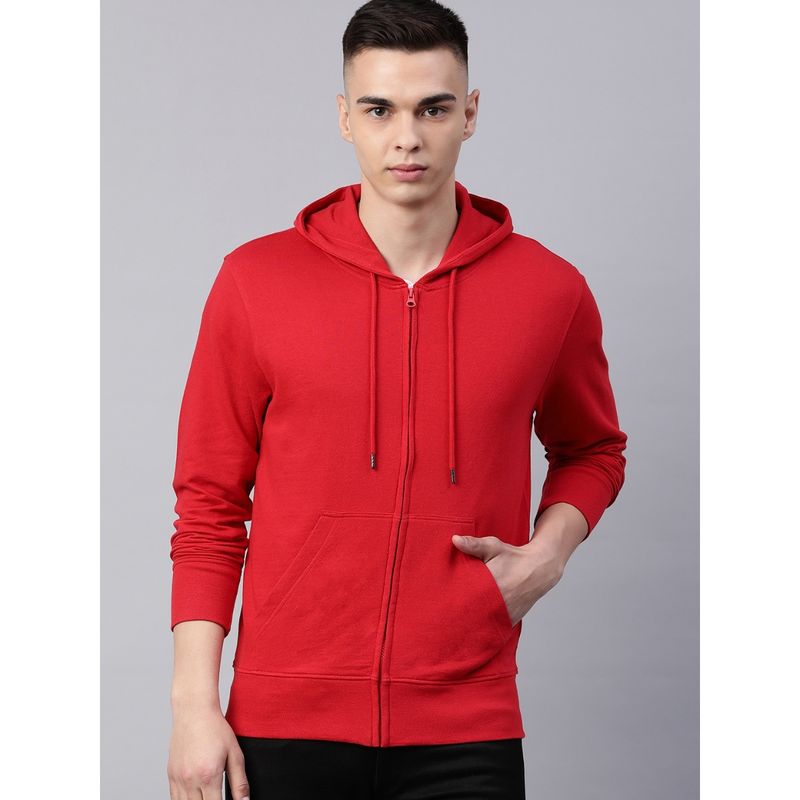 Huetrap Men Solid Zipper Hoodie Sweatshirt with Pocket (2XL)