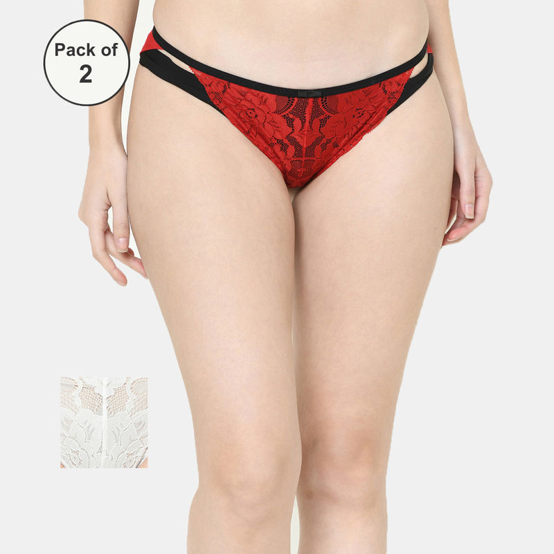 Da Intimo Low Rise Pack of 2 Thong - Multi-Color (L)