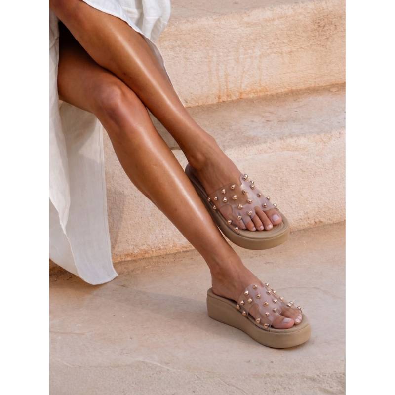 Monrow Zaya Gold Sandal Heels (EURO 39)