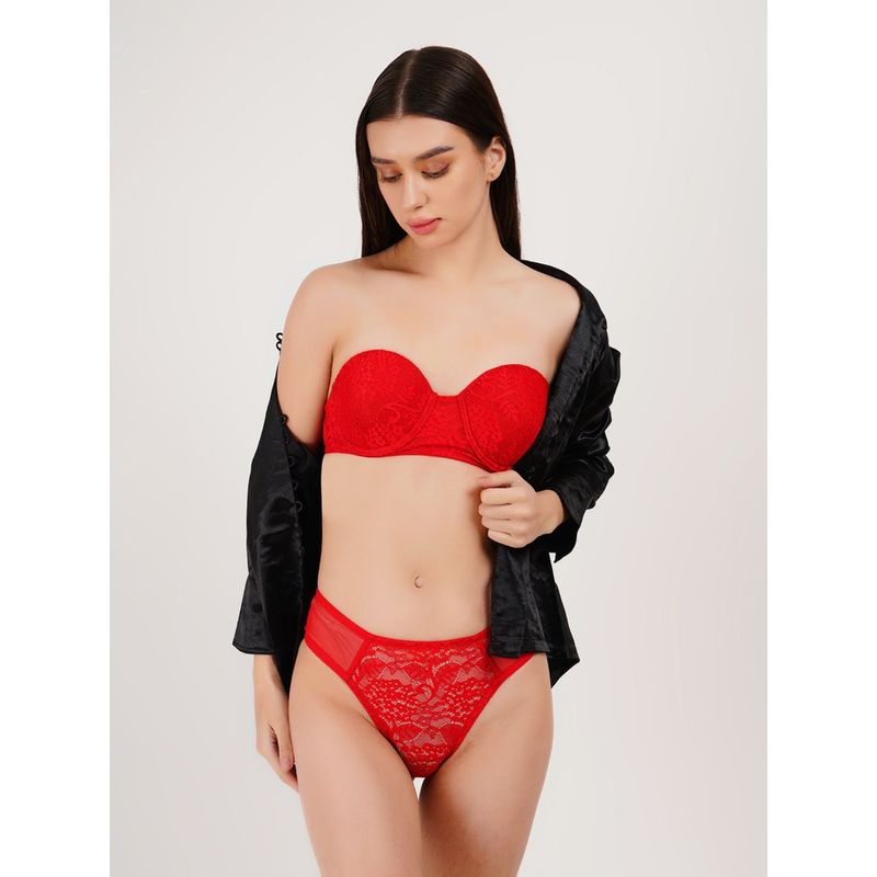 Curwish Red Lacy Wonder Panty Pack (Pack of 2) (S)