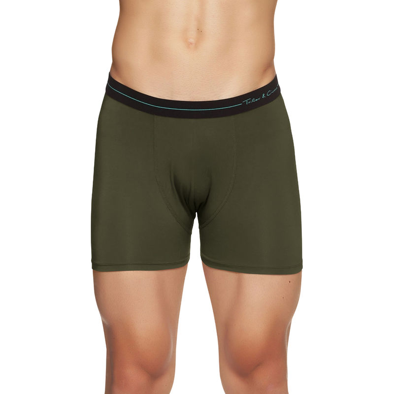 Tailor and Circus Pure Soft Anti-Bacterial Beechwood Boxer Briefs-Green Green (XL)