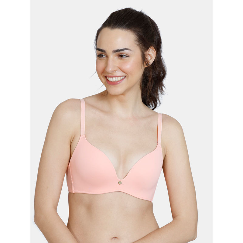 Buy Zivame Innovation Non-Wired Medium Coverage Push-Up Bra - Peach Pearl  Online