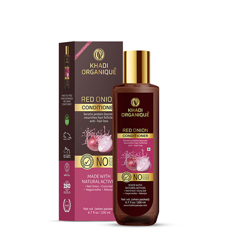 Khadi Organique Red Onion Hair Conditioner With Keratin Protein Booster:  Buy Khadi Organique Red Onion Hair Conditioner With Keratin Protein Booster  Online at Best Price in India | Nykaa