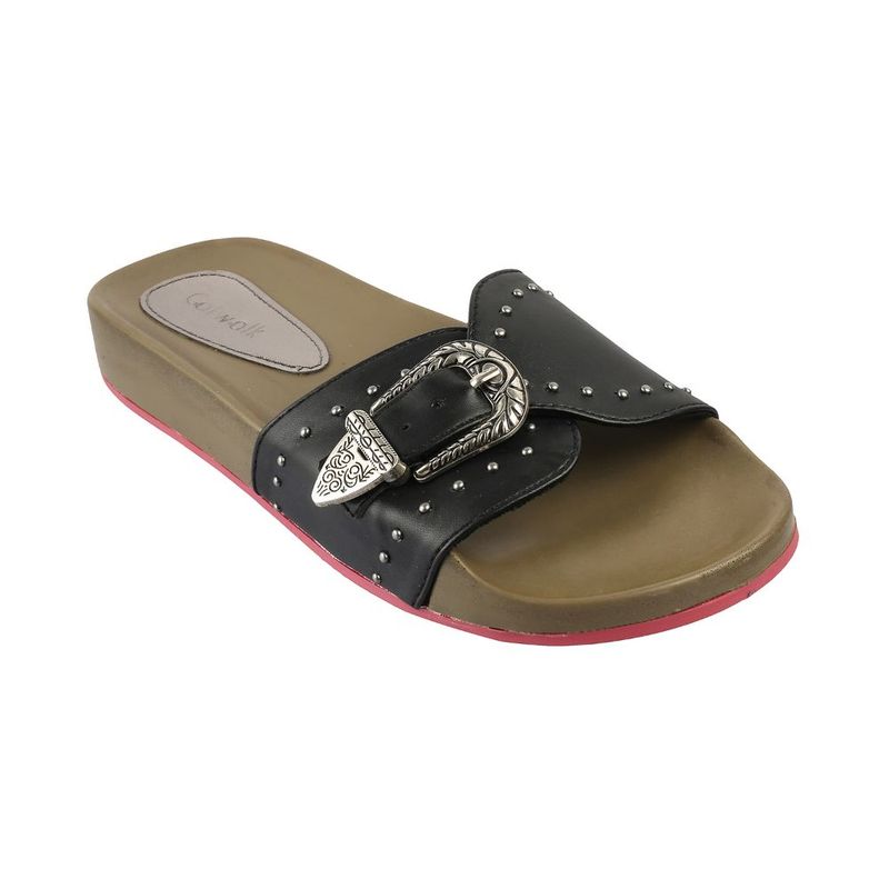 buckle studded sliders