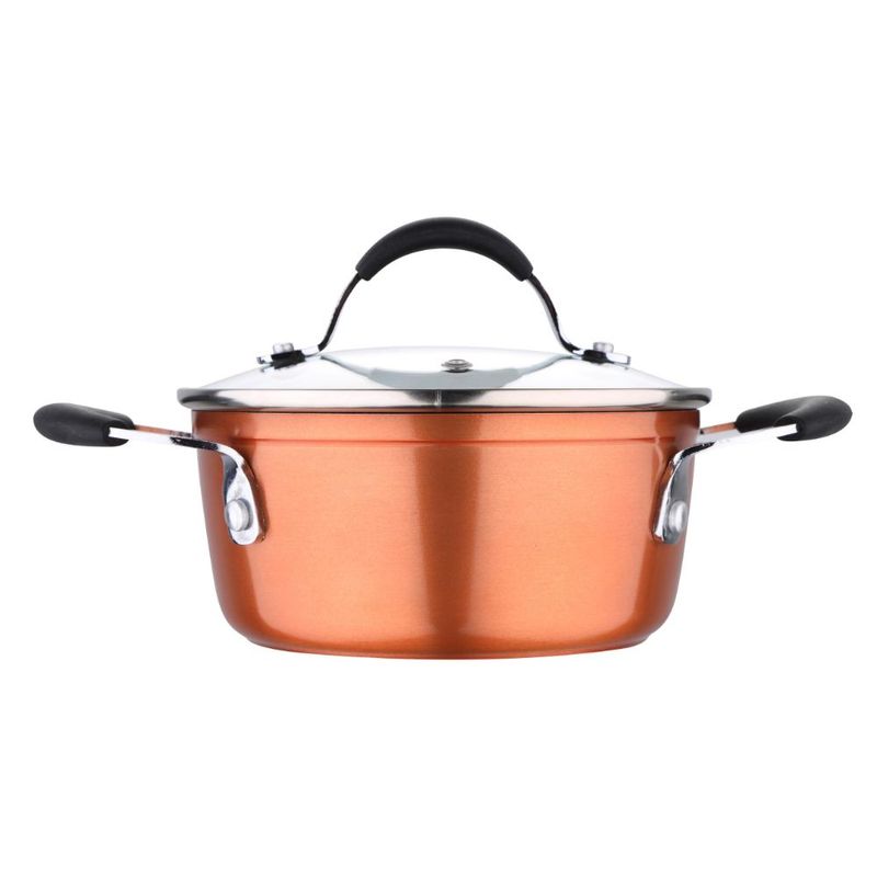 Bergner Infinity Chefs Forged Aluminium Non Stick Casserole With Lid, 16 Cm, Induction Base, Copper