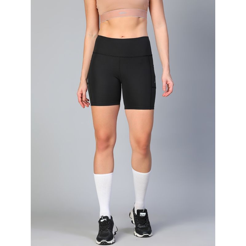 Athlisis Women Black Skinny Fit Training Sports Shorts (32)