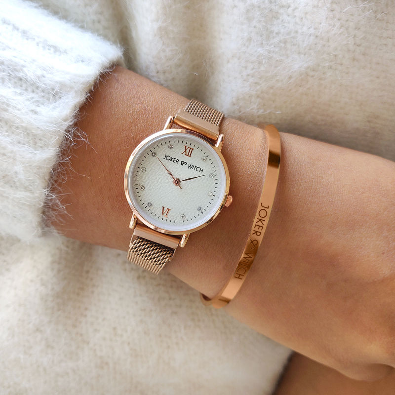 Rose gold watch and bracelet online