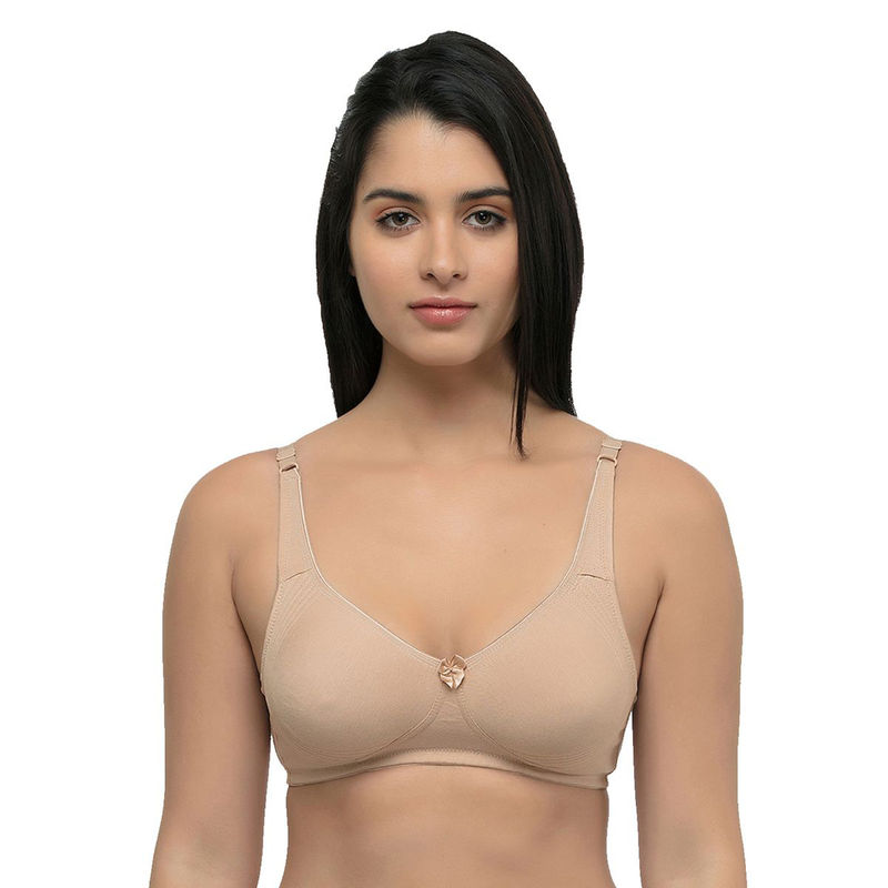 Inner Sense Organic Cotton Antimicrobial Seamless Side Support Bras (Pack Of 3)-Nude (32B)