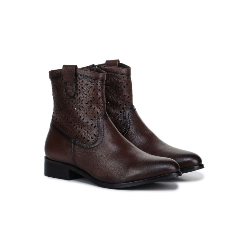 Zoom Shoes Women Brown Leather Boots (EURO 37)