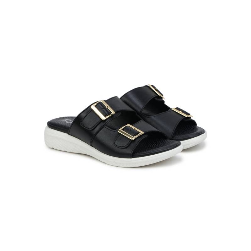 Zoom Shoes Women Black Leather Sandals (EURO 36)