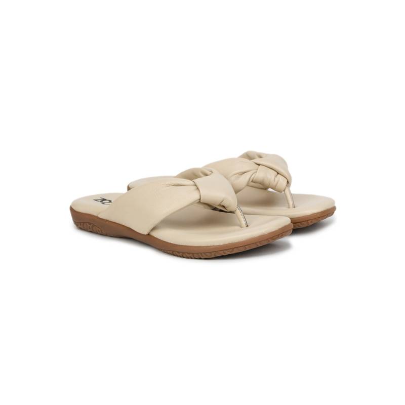 Zoom Shoes Women Cream Leather Sandals (EURO 36)