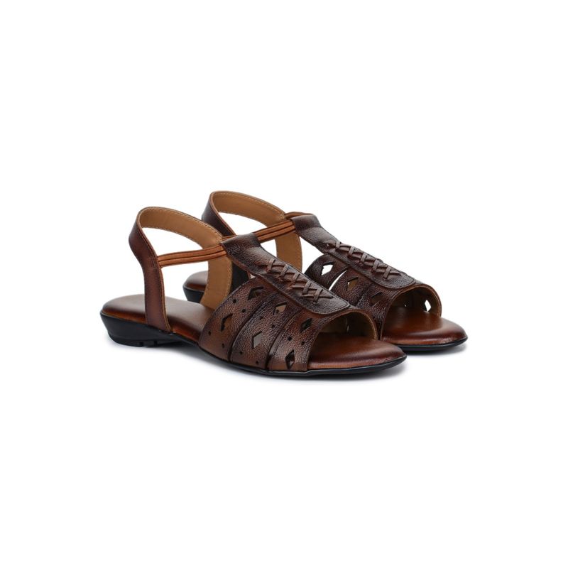 Zoom Shoes Women Brown Leather Sandals (EURO 36)