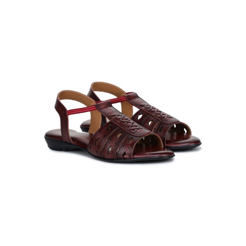 Zoom Shoes Women Red Leather Sandals (EURO 40)