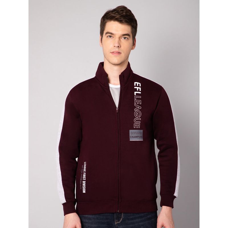 Cantabil Men Wine Sweatshirt (L)