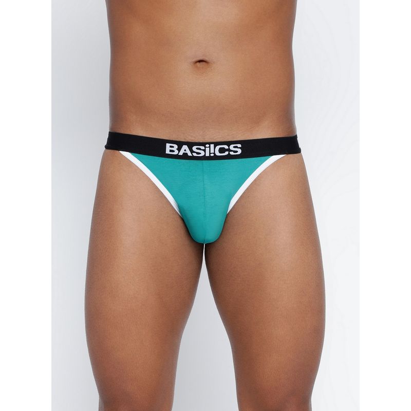 BASIICS by La Intimo Men Teal Cotton Thigh High Brief (2XL)