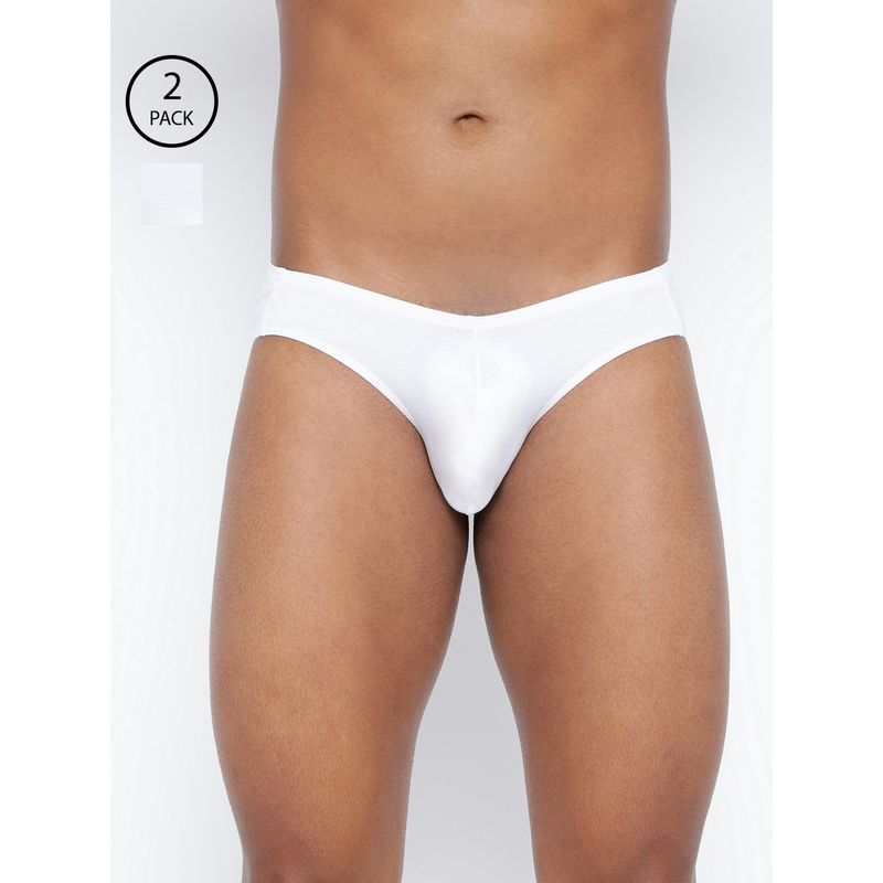 BASIICS by La Intimo Men White Cotton Ultra (Pack of 2) (2XL)