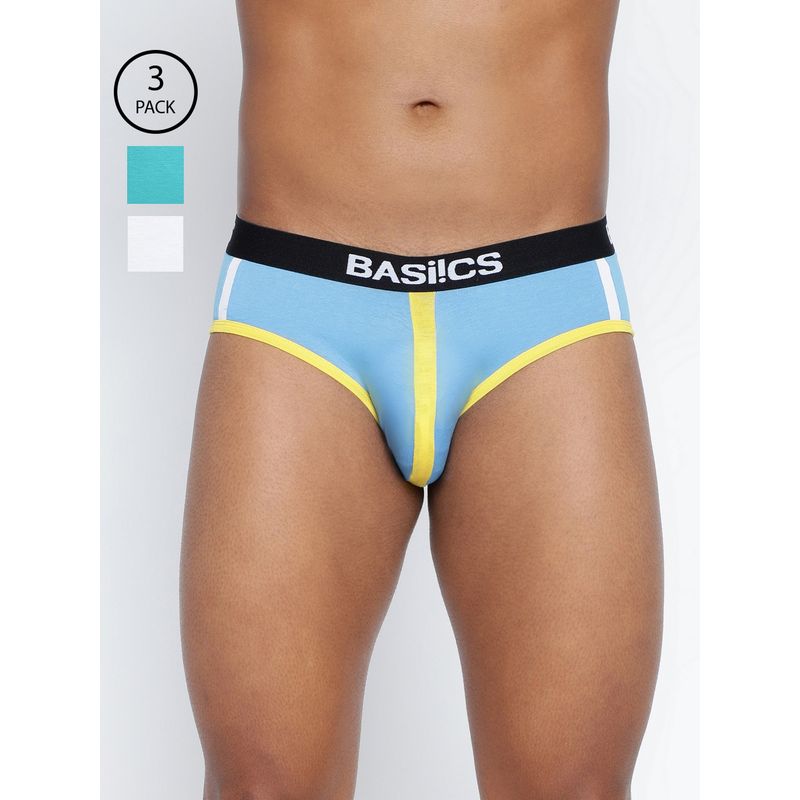 BASIICS by La Intimo Men Multi Color Cotton Retro Style Brief (Pack of 3) (2XL)