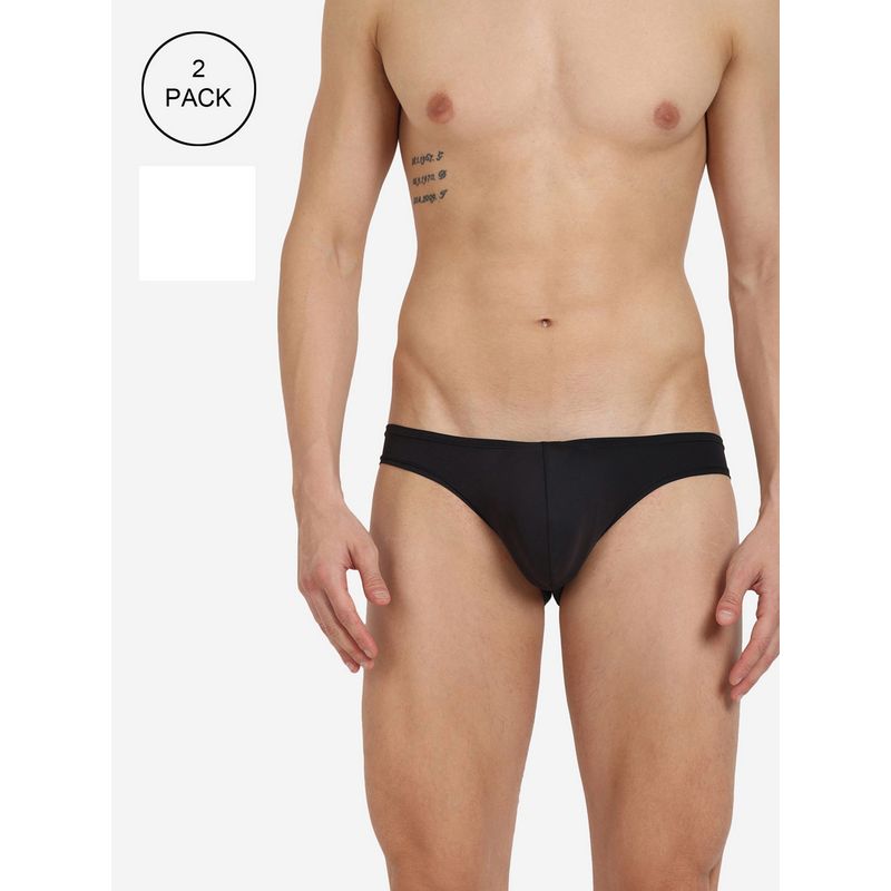 BASIICS by La Intimo Men Multi Color Poly Semi (Pack of 2) (L)